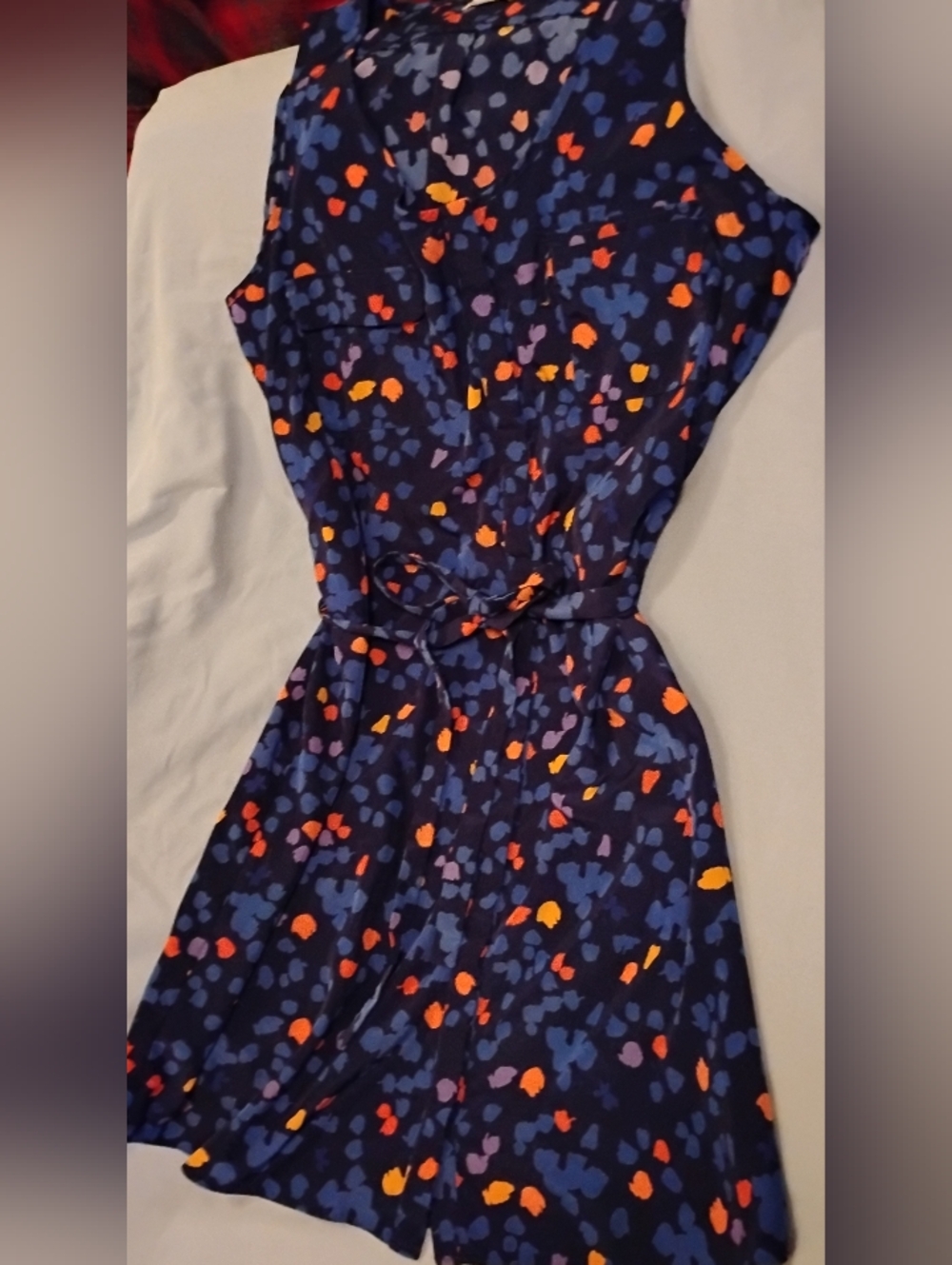 Gap Navy Art Splash Lightweight Everyday Dress Size L